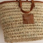 Sacs à main en rotin tissé pour femmes, panier en paille et cuir. (2)